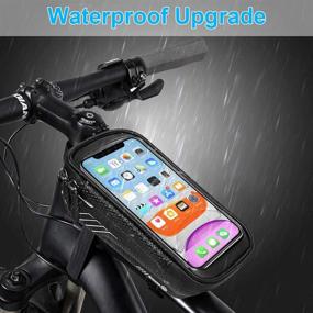 img 3 attached to 🚴 Waterproof Bicycle Top Tube Cycling Phone Mount Bag - Bike Front Frame Pack with Touch Screen Sun Visor & Large Capacity Phone Case for Cellphone Below 6.5’’ - Compatible with iPhone 7, 8 Plus, XS Max