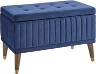 versatile first hill fhw microfiber ottoman bench with shoe storage in elegant venetian blue logo