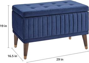 img 3 attached to Versatile FIRST HILL FHW Microfiber Ottoman Bench with Shoe Storage in Elegant Venetian Blue