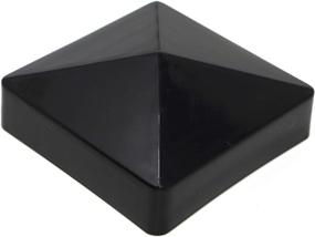 img 1 attached to 🔲 JSP Manufacturing Black Plastic Pyramid Fence Post Cap - Genuine 4x4 inch (100mm) Post Size