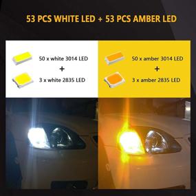 img 2 attached to 🚦 Phinlion Super Bright Dual Color LED Bulbs with Projector for Car Parking Turn Signal Lights: White/Amber 3157 3155 3057 3457 4157