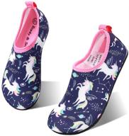 👣 hiitave kids water shoes: non-slip quick dry swim aqua socks for boys & girls toddler - ideal barefoot beach & pool footwear logo