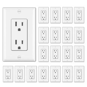 img 4 attached to 🔌 20 Pack of BESTTEN 15A Decorator Wall Receptacle Outlet with Wallplate - Non-Tamper-Resistant, UL Listed in White
