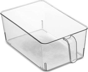 img 3 attached to 📦 4-Pack Clear Household Plastic Food Storage Bins with Handles for Kitchen, Countertops, Cabinets, Fridge, Freezer, Bedrooms, Bathrooms – Organizing Solutions for Refrigerator Pantry