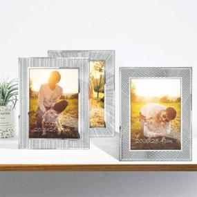 img 1 attached to 🖼️ ZBEIVAN 8x10 Picture Frames 3-Pack - Sparkling Glass Silver Glitter Mirrored Edge - Vertical & Horizontal - Desk/Tabletop Standing - 10x8 Photo Frame