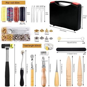 img 3 attached to 127-Piece Lokunn Leather Tool Kit with Leathercraft Tools, Stamping Tools, Rivets Kit, Prong Punch - Ideal for Beginner Leather Crafting & Working