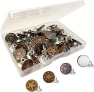 👖 set of 40 jeans button pins in a stylish box, 4 styles for perfect-fit jean button replacements, adjustable metal snap tacks for instantly extending or reducing pants waist - no sewing required logo