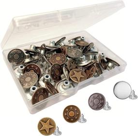 img 4 attached to 👖 Set of 40 Jeans Button Pins in a Stylish Box, 4 Styles for Perfect-Fit Jean Button Replacements, Adjustable Metal Snap Tacks for Instantly Extending or Reducing Pants Waist - No Sewing Required