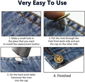 img 3 attached to 👖 Set of 40 Jeans Button Pins in a Stylish Box, 4 Styles for Perfect-Fit Jean Button Replacements, Adjustable Metal Snap Tacks for Instantly Extending or Reducing Pants Waist - No Sewing Required