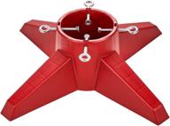 🎄 blissun christmas tree stand: sturdy xmas tree base & holder - ideal for real trees (red) логотип