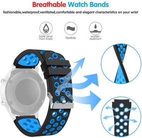 img 1 attached to 🌟 Premium Soft Silicone Sport Bands - Compatible with Samsung Galaxy Watch 3 45mm, Gear S3, and Galaxy Watch 46mm - Breathable Replacement Straps for Men and Women