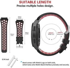 img 2 attached to 🌟 Premium Soft Silicone Sport Bands - Compatible with Samsung Galaxy Watch 3 45mm, Gear S3, and Galaxy Watch 46mm - Breathable Replacement Straps for Men and Women