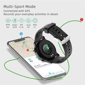 img 1 attached to ⌚ FirYawee Smart Watch: Android & iPhone Compatible, Heart Rate Monitor, Sleep Monitor, Step/Distance/Calorie Counter- 2021 Version for Men and Women