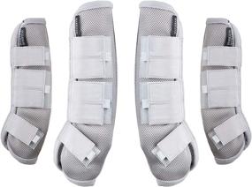 img 4 attached to Harrison Howard Horse Fly Boots - 🐎 Set of Four Leg Guards for Optimal Protection