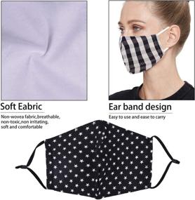 img 1 attached to 👚 Cotton Fashion Face Mask for Women with Reusable Carbon Filter - Designer Cloth Fabric with Earloop and Nose Cover for Outdoor, Breathable and Stylish