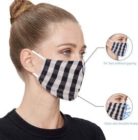 img 2 attached to 👚 Cotton Fashion Face Mask for Women with Reusable Carbon Filter - Designer Cloth Fabric with Earloop and Nose Cover for Outdoor, Breathable and Stylish