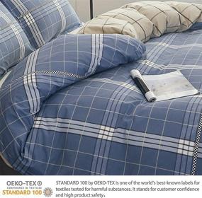 img 1 attached to 🛏️ Classic Navy Blue King Size Duvet Cover Set: Mornimoki Plaid Striped Buffalo Gingham Bedding, 100% Cotton, Zipper Closure & Corner Ties Included