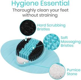 img 3 attached to 🦶 Vive Foot Scrubber - Feet Shower Cleaner with Pumice Stone - Bath Massager Brush Machine - Callus Remover - Non Slip Suction Cups - Enhances Circulation, Alleviates Pain, and Exfoliates Dead Skin