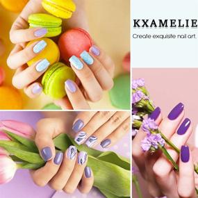 img 1 attached to 💅 KXAMELIE Гель-лак для ногтей: 6 цветов набор геля для снятия с помощью ультрафиолетового луча для домашнего салона маникюра с финишем сине-фиолетового желе - идеально подходит для акриловых ногтей и нейл-арт.