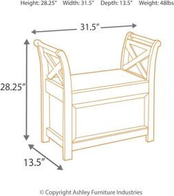 img 1 attached to 🪑 Signature Design by Ashley T800-112 Accent Bench in Warm Brown - Elegant and Versatile Addition for Your Space