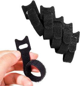 img 3 attached to 🔗 50PCS Reusable Cable Ties: Premium 6-Inch Adjustable Hook and Loop Cord Organizer