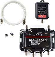 📡 arris 4-port cable, modem, tv, ota, satellite hdtv amplifier splitter signal booster with active return coax cable package - enhanced for seo logo
