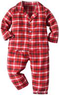 👶 schbbbta kids plaid cotton pajama, button down christmas pjs for girls and boys, 6 months - 14 years logo