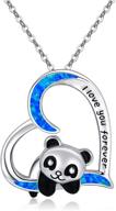 🐼 just kids toy panda necklace - mother's day gifts | 925 sterling silver cute animal heart pendant | i love you forever jewelry for women, daughters, and panda lovers logo