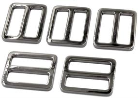 img 2 attached to 🔒 Pack of 10 Zinc Alloy 1 inch Slider Tri-Glide Buttons - Webbing Strap Tri Glide Buckle Fasteners (Silver)