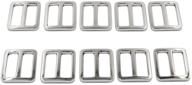 🔒 pack of 10 zinc alloy 1 inch slider tri-glide buttons - webbing strap tri glide buckle fasteners (silver) logo