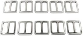 img 3 attached to 🔒 Pack of 10 Zinc Alloy 1 inch Slider Tri-Glide Buttons - Webbing Strap Tri Glide Buckle Fasteners (Silver)