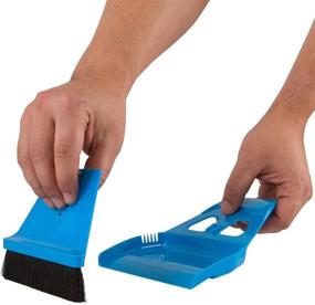 img 3 attached to 🧹 Small Broom and Dustpan Set for Home - MiniWISP Hand Broom Pet Hair Remover Brush, Ideal for Indoor and Outdoor Household Cleaning, 6'' Width, Blue