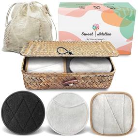 img 4 attached to 🌿 SWEET ADELINE Organic Makeup Remover Pads - 18 Pack + Laundry Bag + Seagrass Baskets with Lids Set, Reusable Cotton Rounds, Best Gifts for Women with All Skin Types, Rattan Basket Included