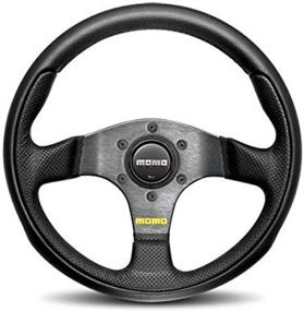 img 1 attached to 🚗 Momo TEA30BK0B Team 300 mm Black Leather Steering Wheel: Enhanced Control and Comfort