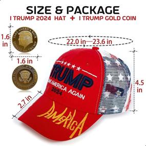 img 2 attached to Exclusive Trump Merchandise: Unique Trump Coin, Trump 2024 Hat, MAGA Hat, Adjustable Baseball Cap