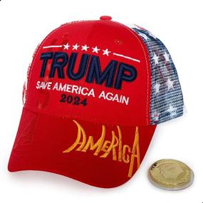 img 4 attached to Exclusive Trump Merchandise: Unique Trump Coin, Trump 2024 Hat, MAGA Hat, Adjustable Baseball Cap