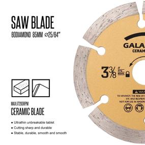 img 1 attached to GALAX PRO 3-3/8 Inch (85 MM) Compact Circular Saw Blade Set with 10mm Arbor, Pack of 4-Pieces TCT/HSS/Diamond Saw Blades Assorted for Cutting Wood/Plastic/Metal/Tile