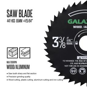 img 2 attached to GALAX PRO 3-3/8 Inch (85 MM) Compact Circular Saw Blade Set with 10mm Arbor, Pack of 4-Pieces TCT/HSS/Diamond Saw Blades Assorted for Cutting Wood/Plastic/Metal/Tile