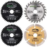 galax pro 3-3/8 inch (85 mm) compact circular saw blade set with 10mm arbor, pack of 4-pieces tct/hss/diamond saw blades assorted for cutting wood/plastic/metal/tile logo