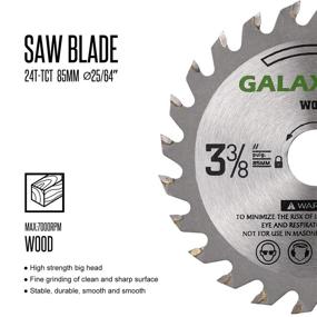 img 3 attached to GALAX PRO 3-3/8 Inch (85 MM) Compact Circular Saw Blade Set with 10mm Arbor, Pack of 4-Pieces TCT/HSS/Diamond Saw Blades Assorted for Cutting Wood/Plastic/Metal/Tile