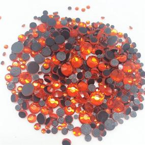 img 3 attached to PEPPERLONELY 500PC Mixed Size Orange Hot Fix Round Flat Back Glass Rhinestones - 2~6mm