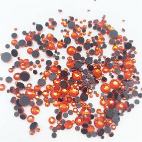 img 2 attached to PEPPERLONELY 500PC Mixed Size Orange Hot Fix Round Flat Back Glass Rhinestones - 2~6mm