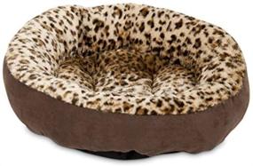 img 4 attached to 🐾 Comfy and Stylish: Aspen Pet Round Animal Print Pet Bed for Small Dogs and Cats - 18-inch by 18-inch