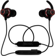 🎧 santana fuego carlos santana nc black/red bluetooth wireless noise cancelling earbuds, neckband headphones with remote, mic, ip64 water resistance, 6-hr battery, bt logo