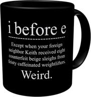 📚 aviento black i before e weird grammar teacher, funny coffee mug for english 11 ounces logo