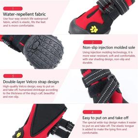 img 2 attached to Legle Waterproof and Breathable Dog Boots - Non-Slip Sole, Reflective Tape, Outdoor and Indoor Shoes for Small, Medium, and Large Dogs - Red (4 Pack)