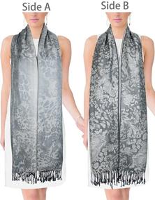 img 1 attached to 🧣 Dahlia Women's Rayon Scarf Shawl - Chic Reversible Design