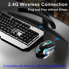 img 2 attached to Rechargeable Wireless Keyboard and Mouse Combo: Backlit, Waterproof, Ergonomic - Perfect for Laptop PC Mac