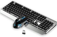 rechargeable wireless keyboard and mouse combo: backlit, waterproof, ergonomic - perfect for laptop pc mac logo