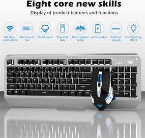 img 3 attached to Rechargeable Wireless Keyboard and Mouse Combo: Backlit, Waterproof, Ergonomic - Perfect for Laptop PC Mac